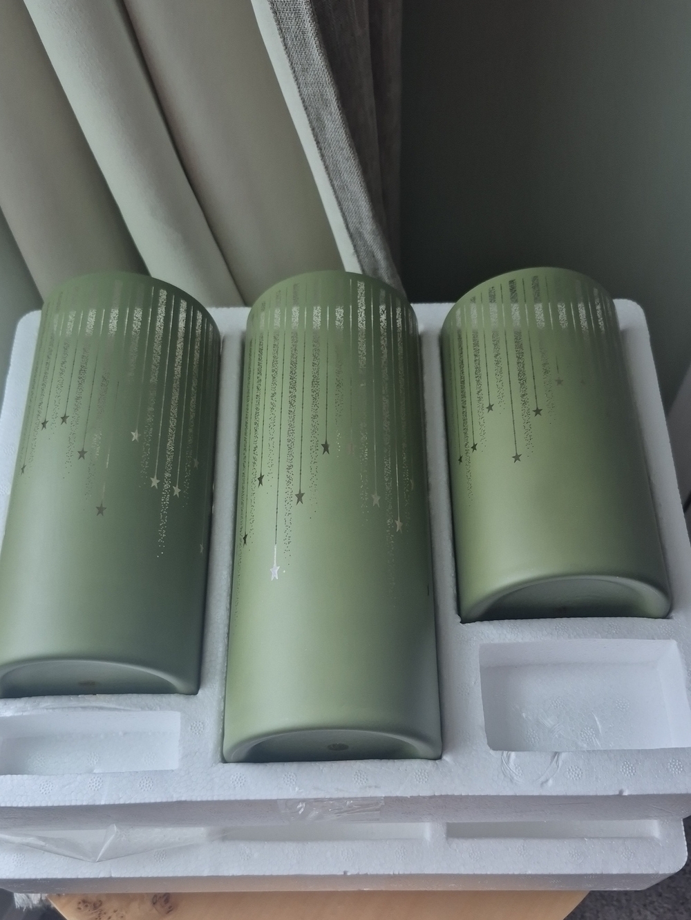 Olive Green Decorative Votive Candle Holders - Set of 3